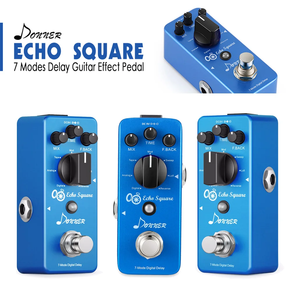 Donner Multi Digital Delay гитарная педаль Echo Square эффектов 7 режимов|Детали и аксессуары для