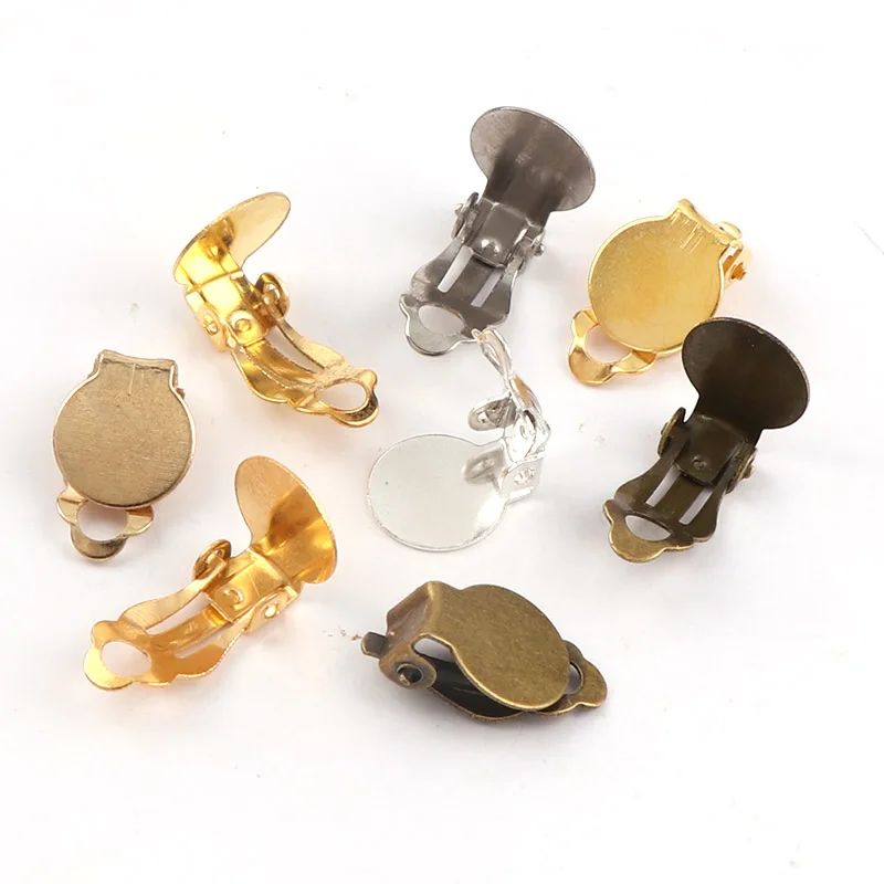 

10mm Metal Frog Clips Back Base Setting Ear Pad Plugging Back Stopper Setting DIY Hair Accessories Jewelry Findings