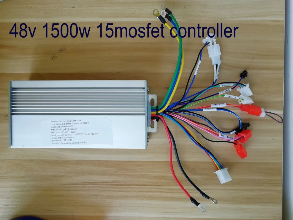 Контроллер двигателя BLDC Sinewave Vector 48v60v72v1000w1200w1500w 15 Mosfet для электрического