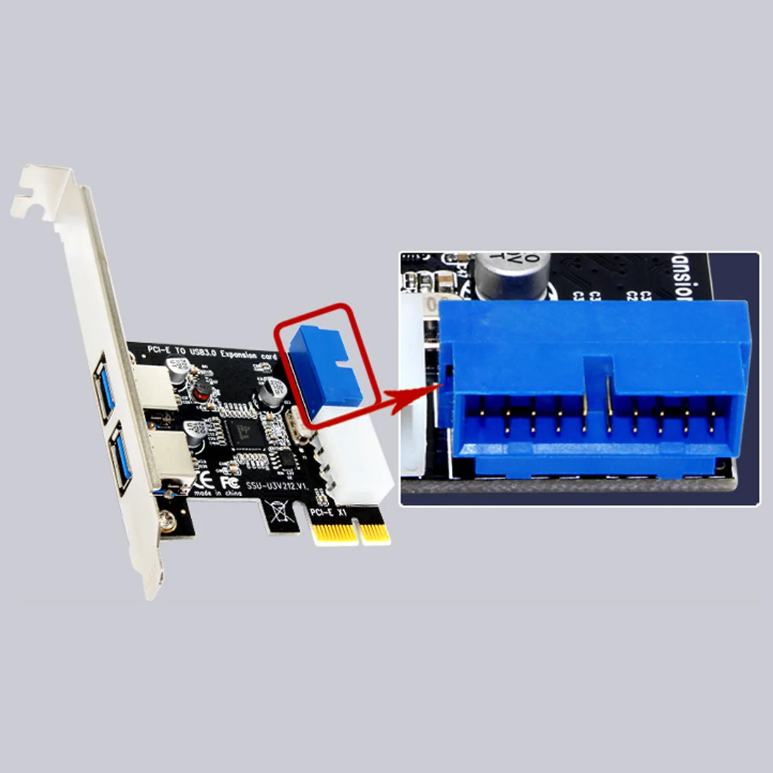 Etmakit новейший USB 3 0 PCI-E карта расширения внешний 2 порта USB3.0 + внутренний 19pin разъем