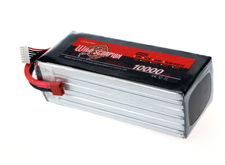1 шт. Lipo батарея Wild Scorpion 22 2 v 10000mah 25c 40c 6S1P 300A непрерывная разрядка для