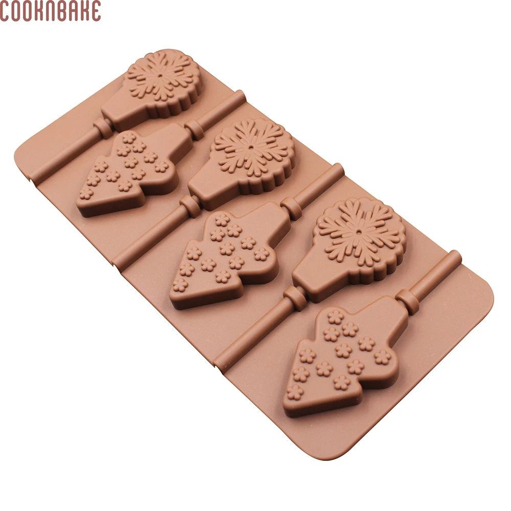 COOKNBAKE DIY Снежинка Рождественская елка леденец силиконовая шоколадная форма CDSM-594 |