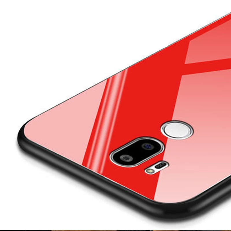 Для LG G7 чехол ThinQ задняя крышка из закаленного стекла для телефона мягкая