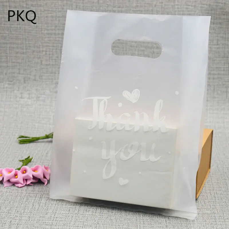 

50 шт., прозрачный пластиковый подарочный пакет с надписью thank you