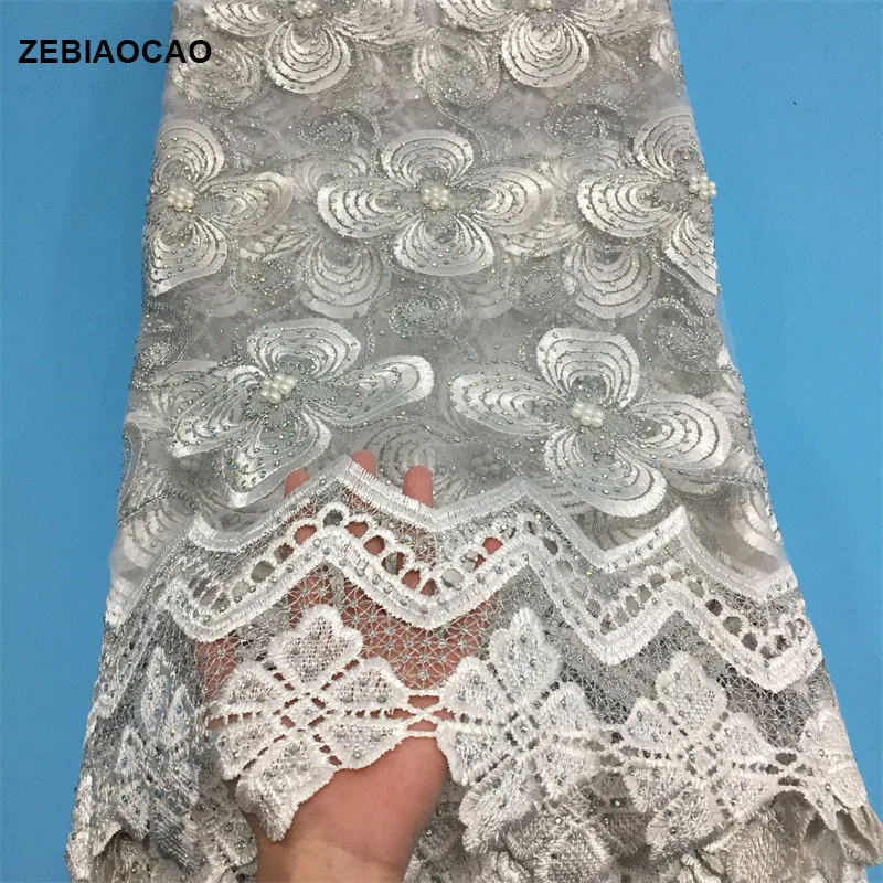 ZABIAOCAO 2 ярдов/партия 2020 Новое Африканское вышитое кружево ткани для невесты