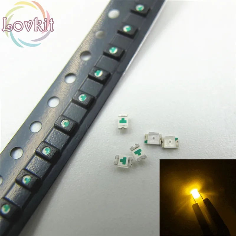 500 шт. 0805 SMD Желтый светодиод 1 8-2 в чип SMT лампы бусины подходят для DIY велосипеда и