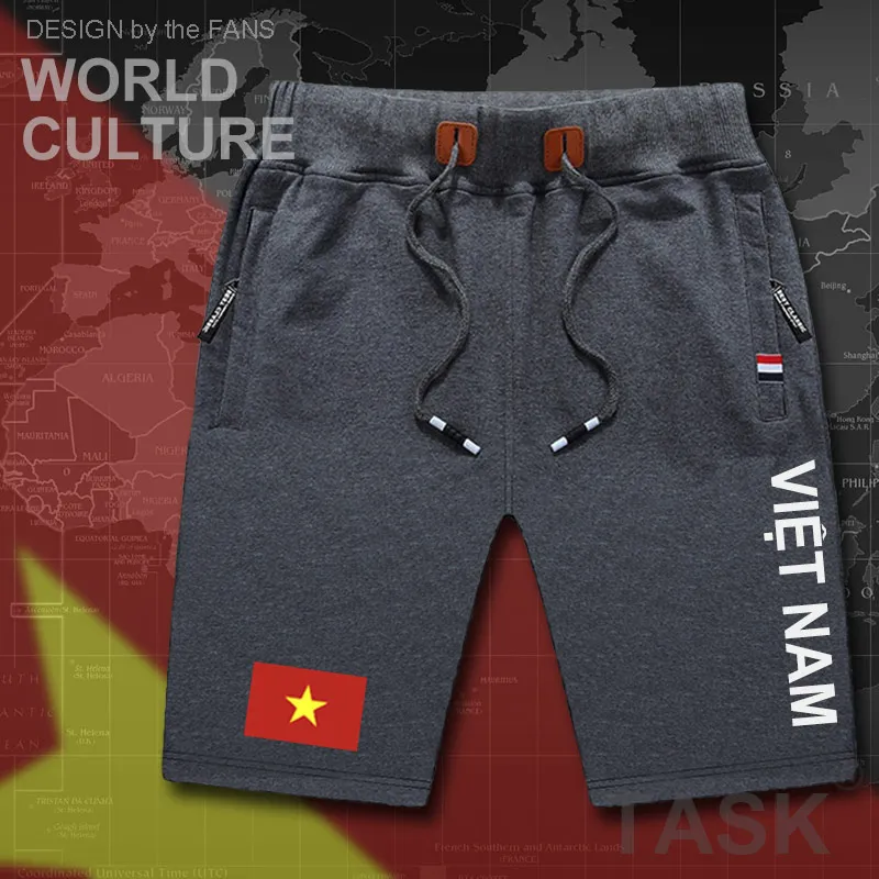 Вьетнамские мужские пляжные шорты новинка для тренировок с флагом карманами на