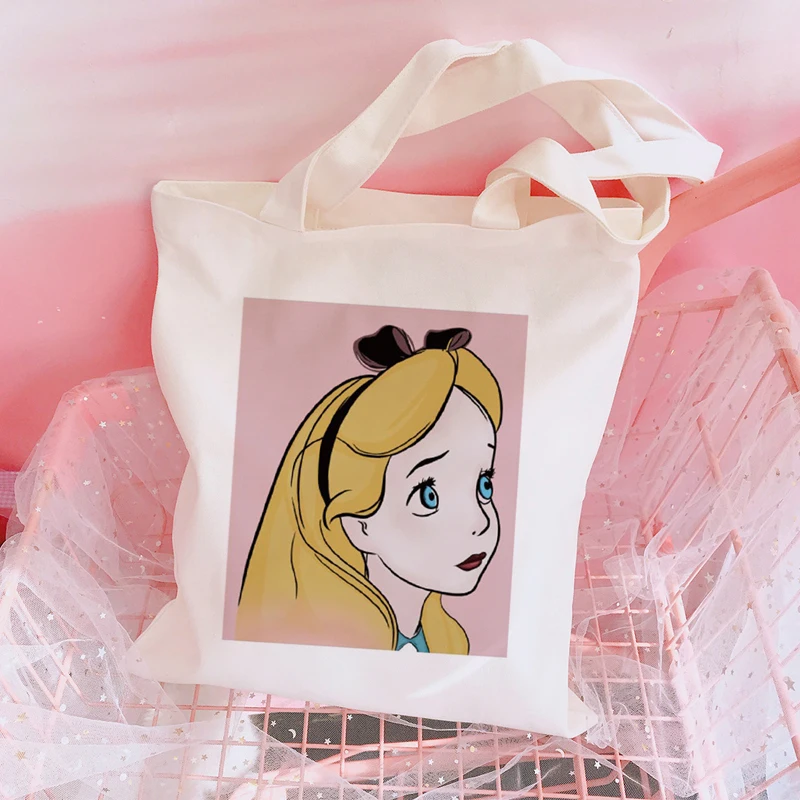 Harajuku мультфильм буквы Алиса милый Принт Япония волна сумка на плечо пара Холст