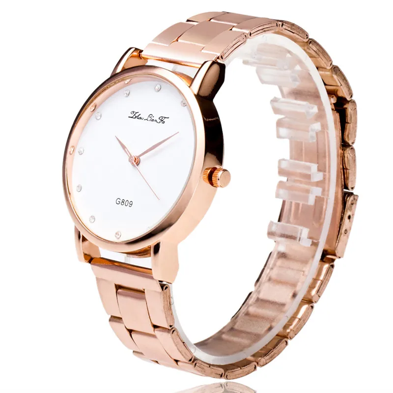 Женские кварцевые часы FUNIQUE простые золотые и Серебристые со стразами наручные