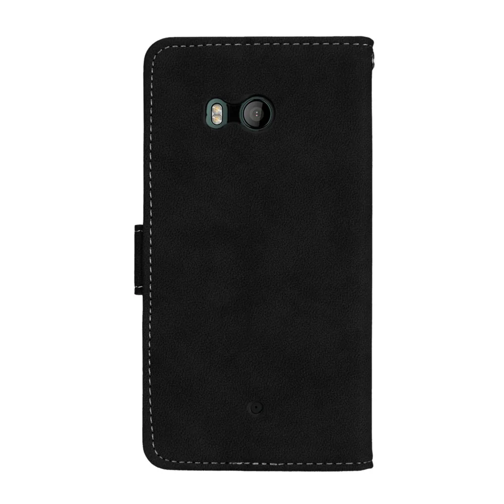 Матовый кожаный чехол кошелек для HTC U11 подставка с 3 отделениями карт книжка