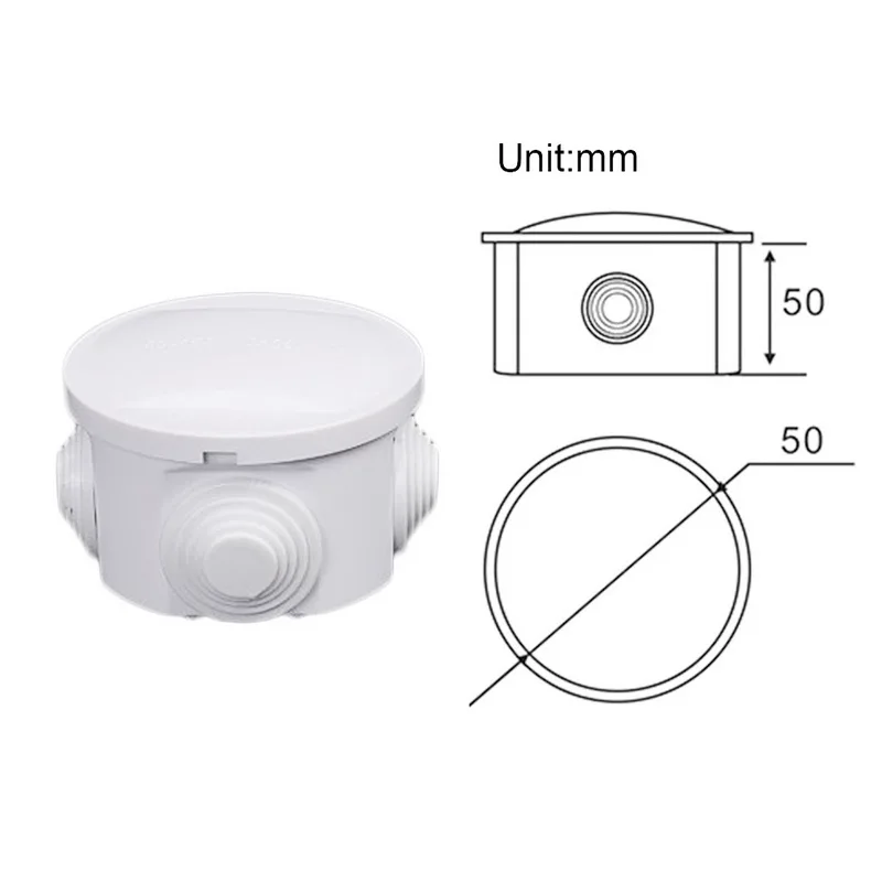 50x50mm 1 шт. ABS пластик IP65 водонепроницаемый распределительная коробка DIY открытый Крытый универсальный Электрический проект корпус кабель - Цвет: 50x50mm