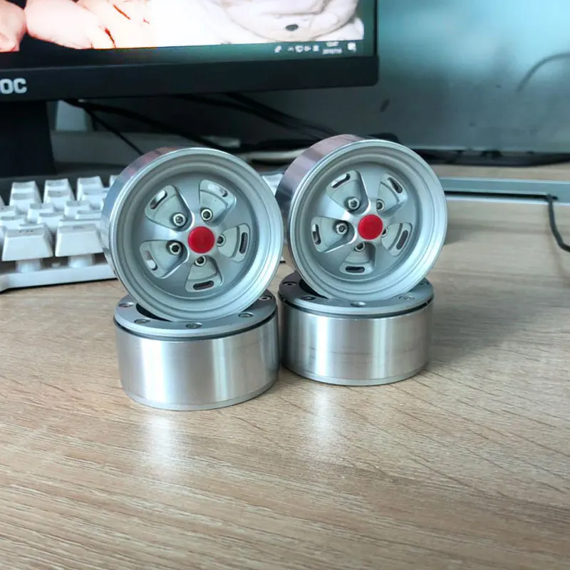 Бесплатная доставка 4 шт. матовые серебристые колеса 1 9 Beadlock для 1/10 RC гусеничный