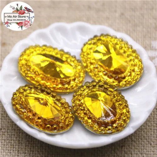 orange 50pcs 50 шт. блестящие 13x18 мм овальные полимерные Стразы плоская спина, кабошон художественные поставки украшения Шарм ремесло DIY 15 мм без отверстия - Цвет: orange 50pcs