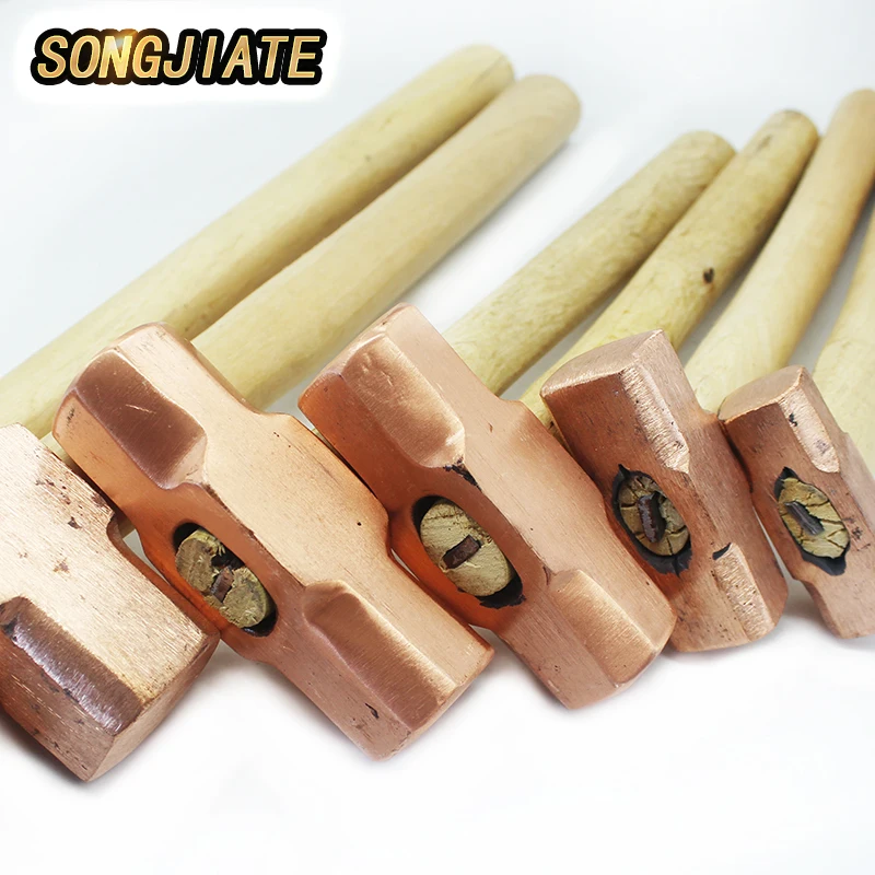 SONGJIATE медь с деревянной ручкой взрывозащищенный восьмиугольный молот медный