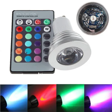 GU10 E27 E14 RGB 3 Вт светодиодный прожектор точечная Светодиодная лампа AC85 265v для дома