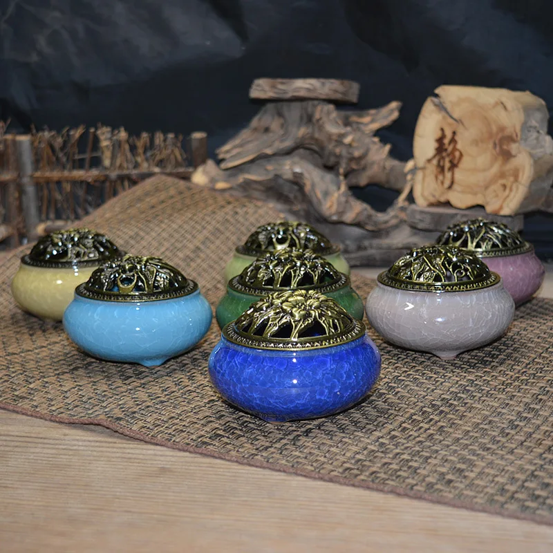 Бесплатная доставка керамический держатель для благовоний 8 цветов покрытие из