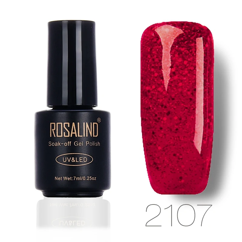 Гель ROSALIND 1 S с зеленым бриллиантом 7 мл; Гель-лак для ногтей лак Led UV Soak Off Полупостоянный лак для ногтей - Цвет: 2107