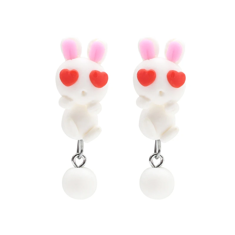 

Cartoon Lovely Fox Squirrel Rabbit Cat Earrings For Women Girls Handmade Polymer Clay Animal Stud Earrings Femme Brinco Gato