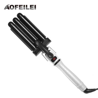 electric hair comb curling iron waver roller wand 110 220v perm ceramic triple barrels deep curler wave curly styling tools