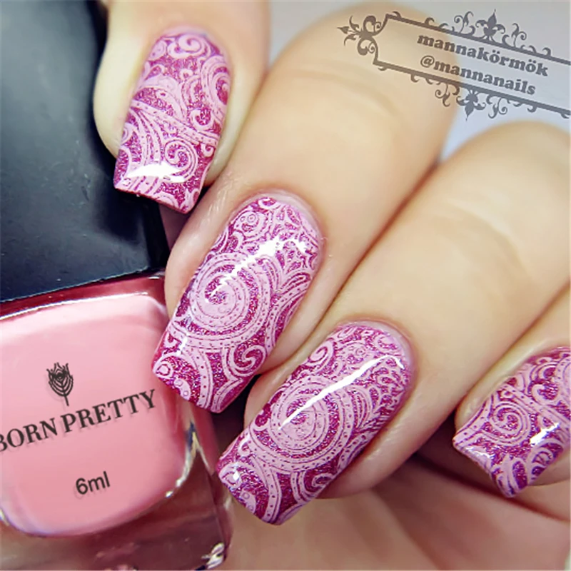 6 мл Born Pretty розовый лак для ногтей штамповка художественная Пластина Печать Vernis