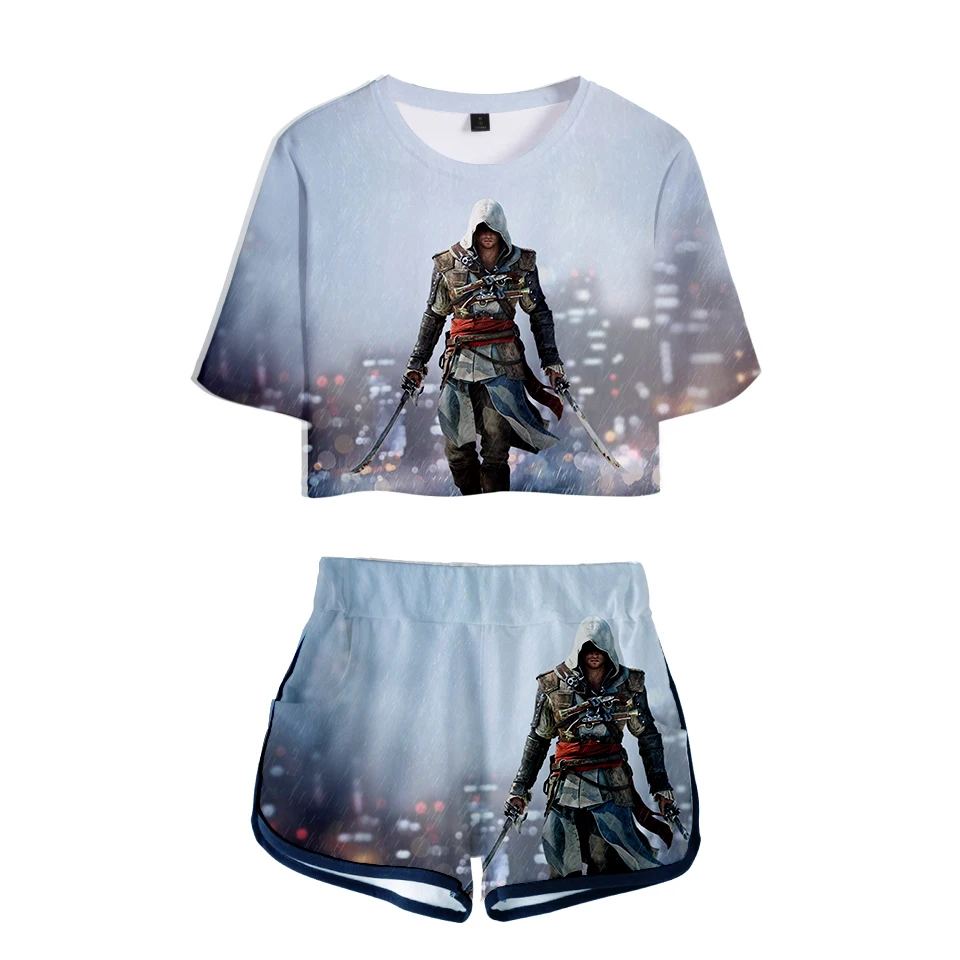 Спортивная одежда 3D DESTINY 2 крутые шорты и футболки Женский комплект из двух