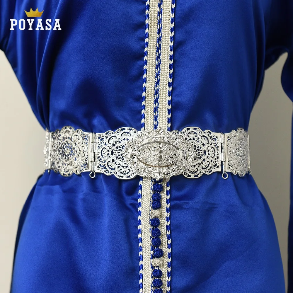 Женский марокканский роскошный ремень Caftan золотой и серебристый металлический