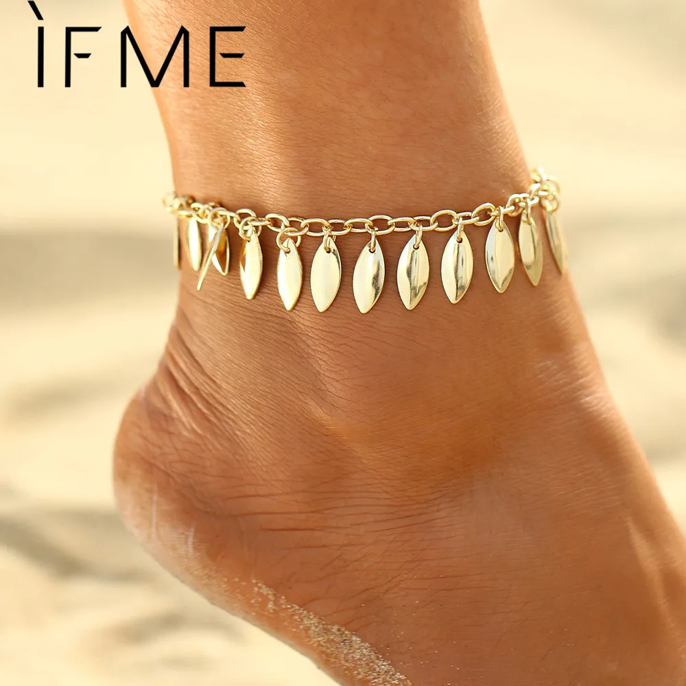 IF ME модные летние браслеты с кисточками для женщин в форме листа золотой цвет