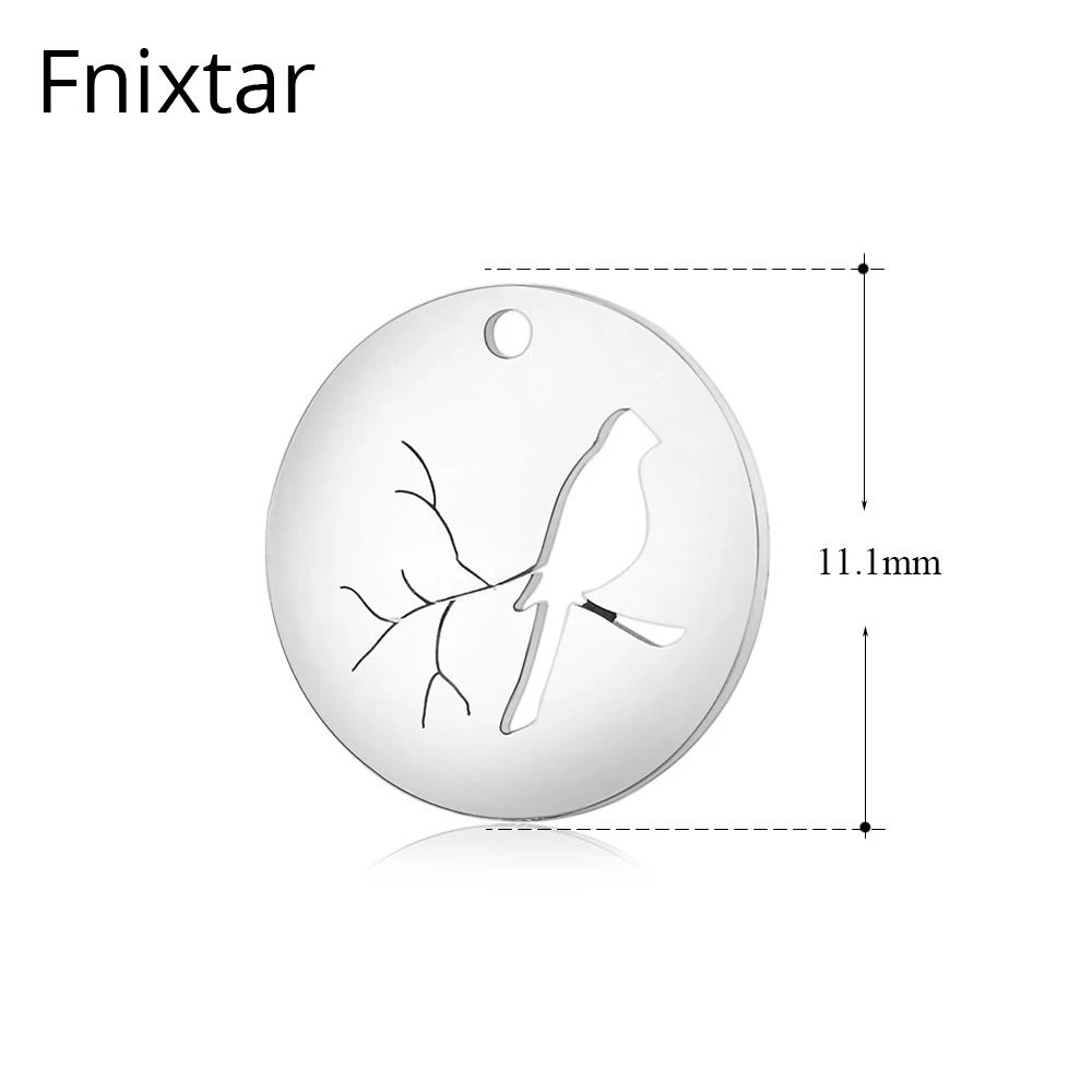 Fnixtar 50 шт./лот высококачественные круглые металлические подвески из нержавеющей