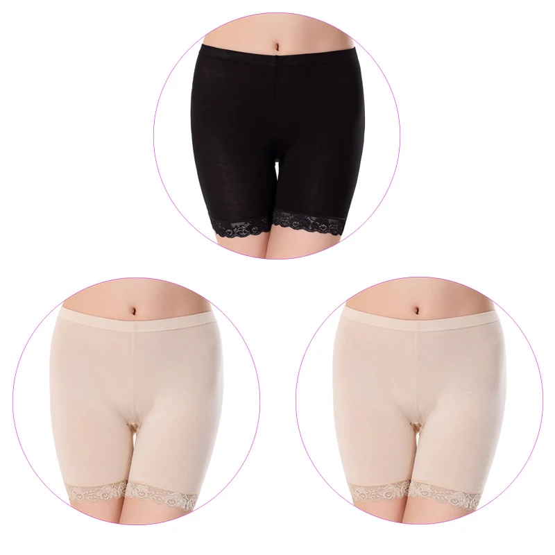 1Black2Apricot 3 шт./упак., женские плотные трусы большого размера, женские трусы-боксеры, нижнее белье большого размера, женские шорты под одежду для девочек - Цвет: 1Black2Apricot