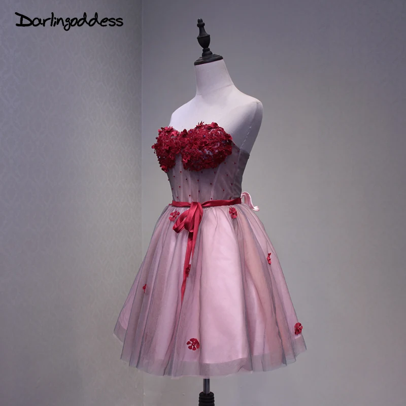 Новинка 2017 розовое кружевное коктейльное платье из тюля короткие платья для