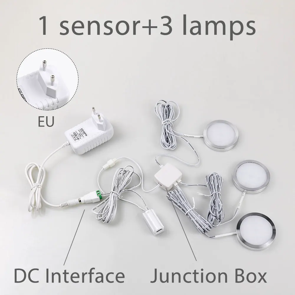 1sensor and 3lamp-EU 2,5 Вт 12 В DC ПВХ умный датчик светодиодный датчик движения автоматическое ВКЛ/ВЫКЛ освещение двери под шкаф освещение шкаф гардероб лампа - Цвет: 1sensor and 3lamp-EU