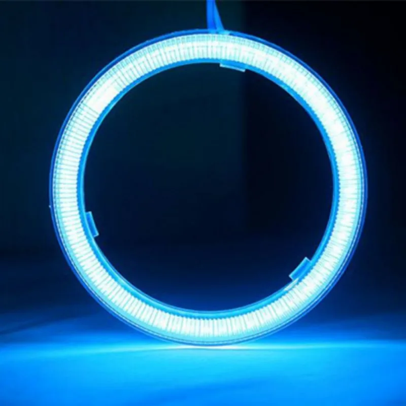 Crystal Blue 1Pcs Auto angel eyes halo rings cob LED headlight 60/70/80/90/100/110/120MM Car Motorcycle For E36 E39 E60 E92 E63 Drop shipping - Emitting Color: Crystal Blue