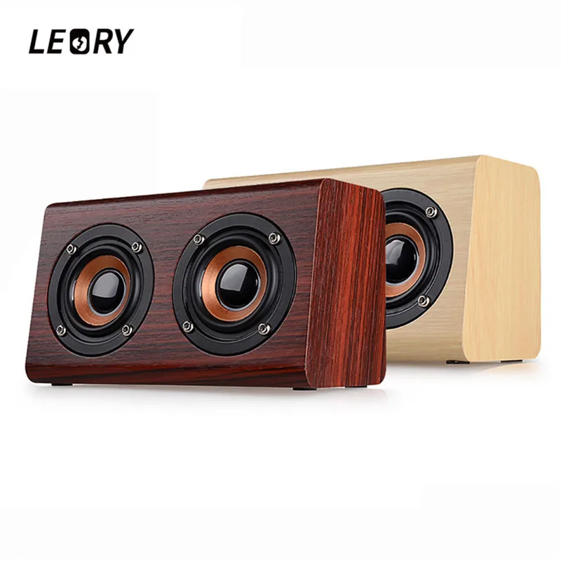 LEORY W7 Беспроводной bluetooth Динамик Портативный Ретро Вуд двойной громко 1500 mAh