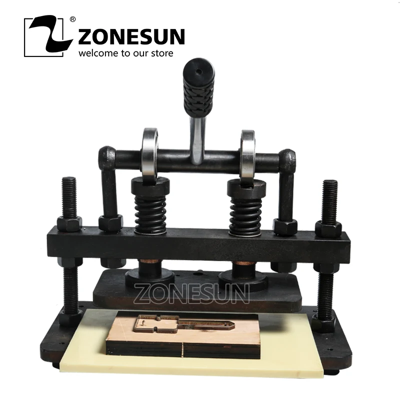 ZONESUN 26x12 см двухколесный ручной станок для высечки кожи фотобумага ПВХ/Эва лист