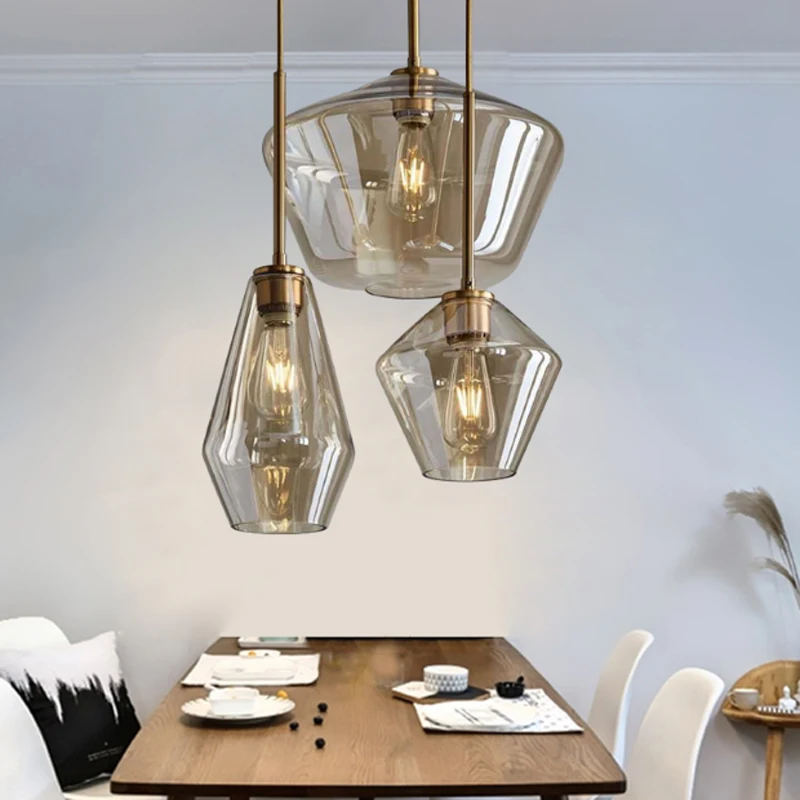 

Modern Glass Led Pendant Lights Nordic Creative Adjustable Height Deco Pendant Lamp Living Room Bedroom Indoor Light Fixtures