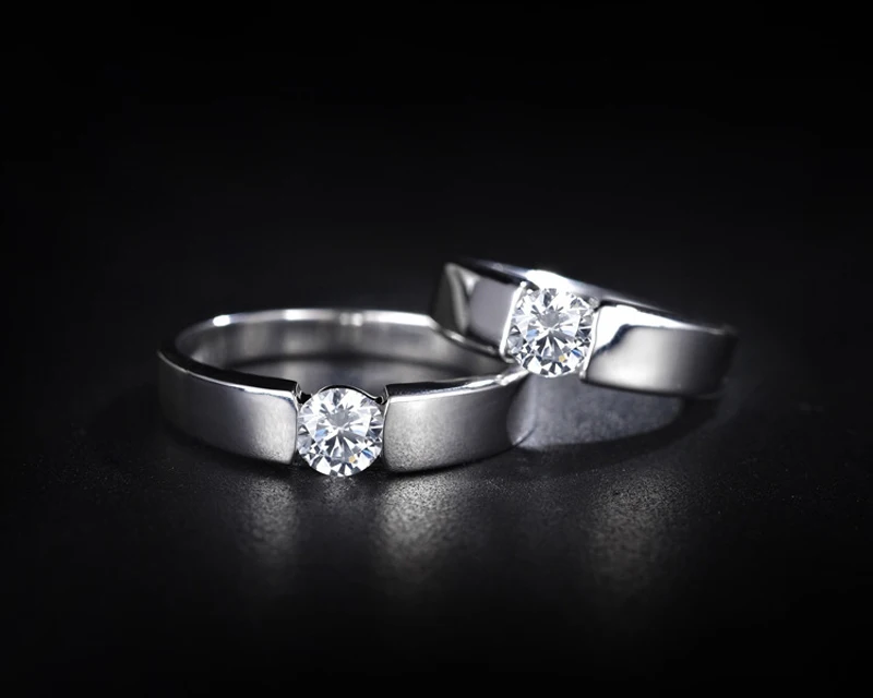 LMNZB ювелирные украшения серебро 925 пробы кольцо Косынка 6 мм 1Ct CZ Diamant обручальные кольца для женщин и мужчин LNRD10