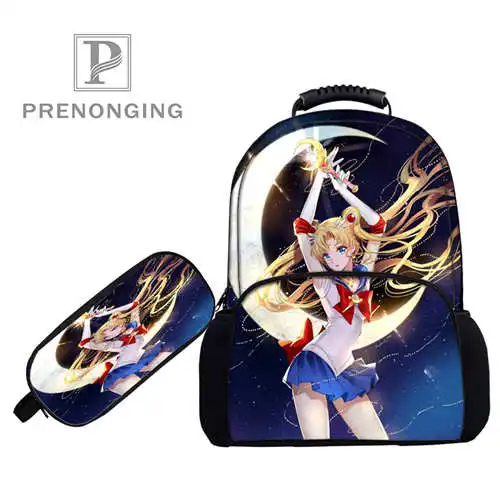 17 дюймовые рюкзаки Sailor Moon сумки для ручек с 3D принтом школьные женские и мужские
