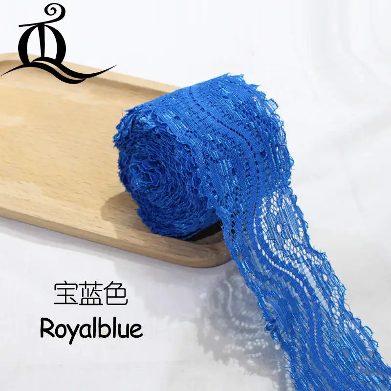 royalblue 5 Ярд 5,5 см аксессуары для одежды изысканные 24 разных цвета кружева качественная ткань кружева с эластичным кружевом шириной 8 см эластичное кружево, лента - Цвет: royalblue