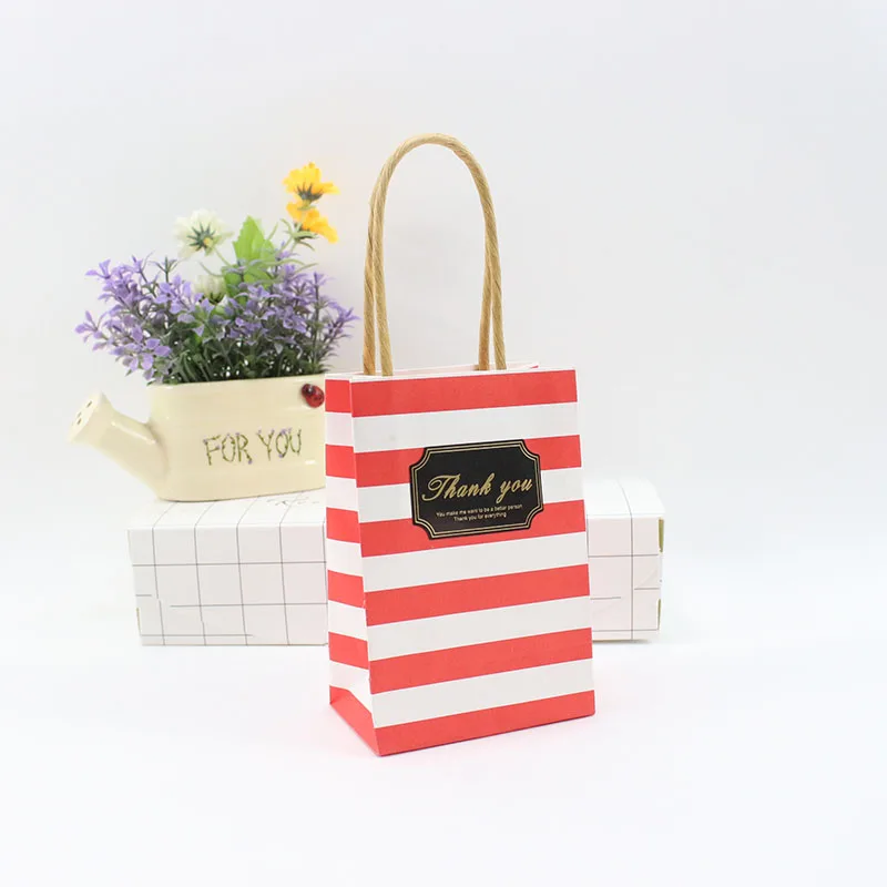 Striped Black label AVEBIEN 20 шт., свадебные украшения, украшения на день рождения, бумажный подарочный пакет для ювелирных изделий, Мини Подарочный пакет с ручками, вечерние принадлежности для мероприятий - Цвет: Striped Black label