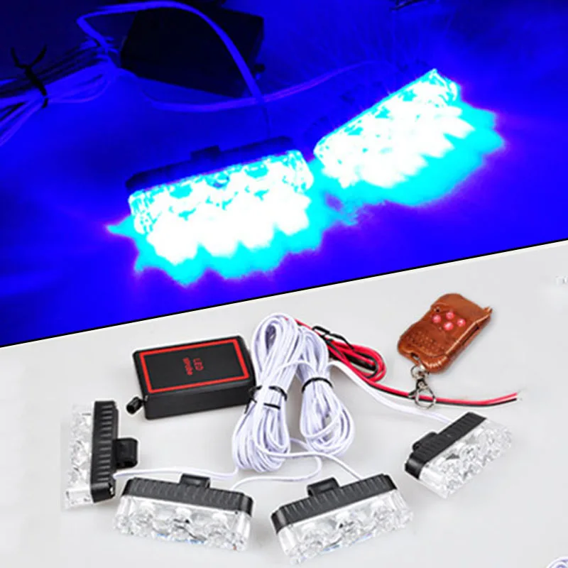 1 комплект Автомобильные светодиодные лампы проблесковая 4 х3|lamp lamp|lampe policelamp remote |