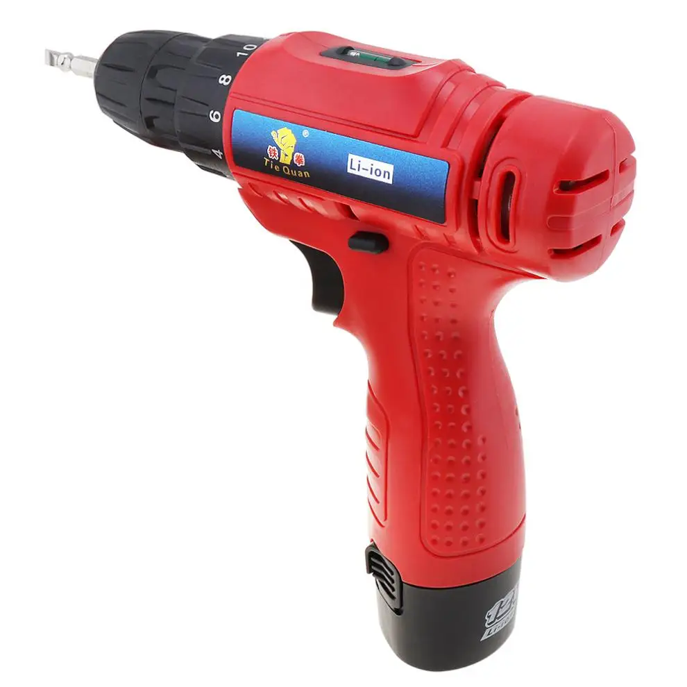 

AC 100 - 240V Cordless 12V Electric Drill / Screwdriver with Rotation Adjustment Switch and 18 Gear Torque for Handling Screws