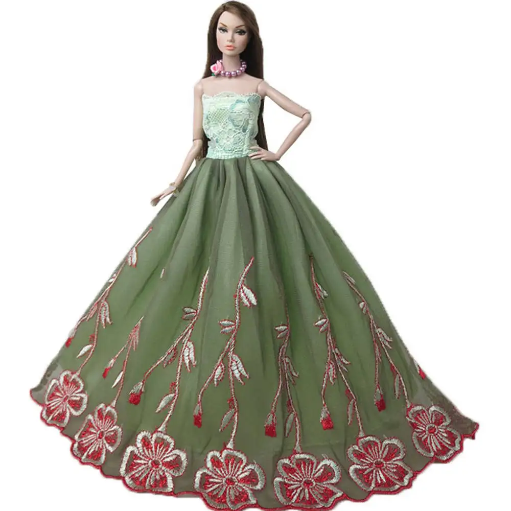 G NK One Pcs Doll Princess Wedding Dress Noble Party Gown For Barbie Doll Accessories Handmake Outfit Best Gift For Girl' Doll JJ - Цвет: G