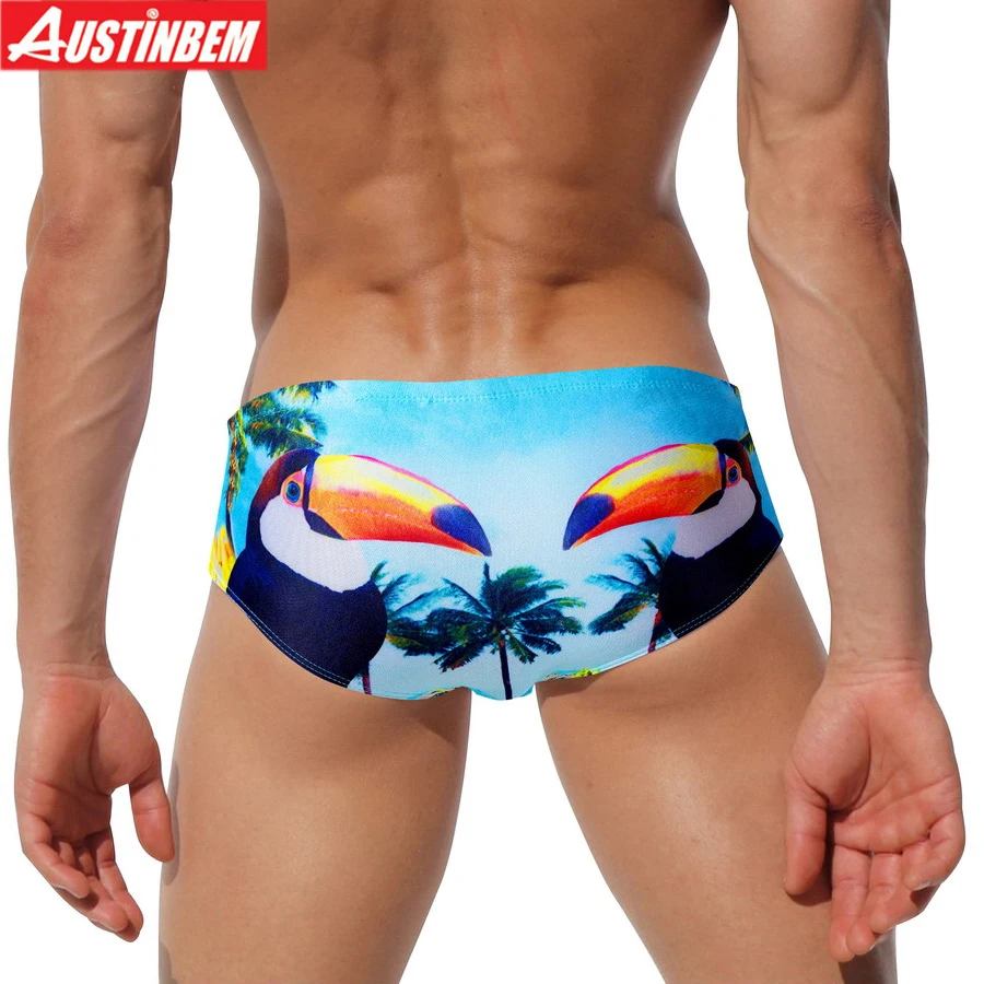 Мужские плавки бикини AUSTINBEM дизайнерские пляжные купальные с принтом мужские