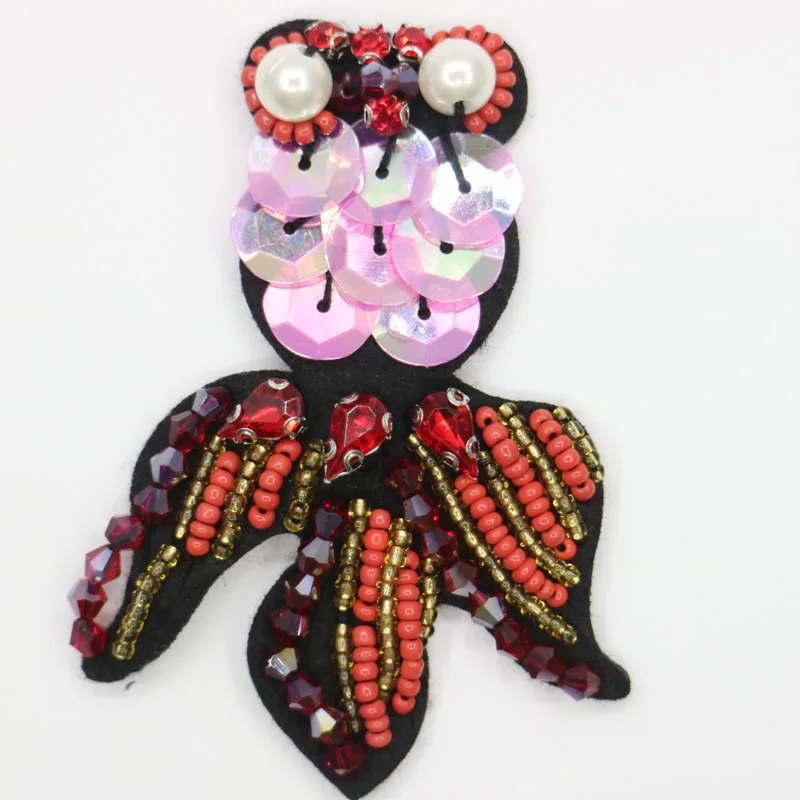 3D животное для одежды DIY sew on bee parches нашивки со стразами и бисером|patch 3d|beaded patchesskull