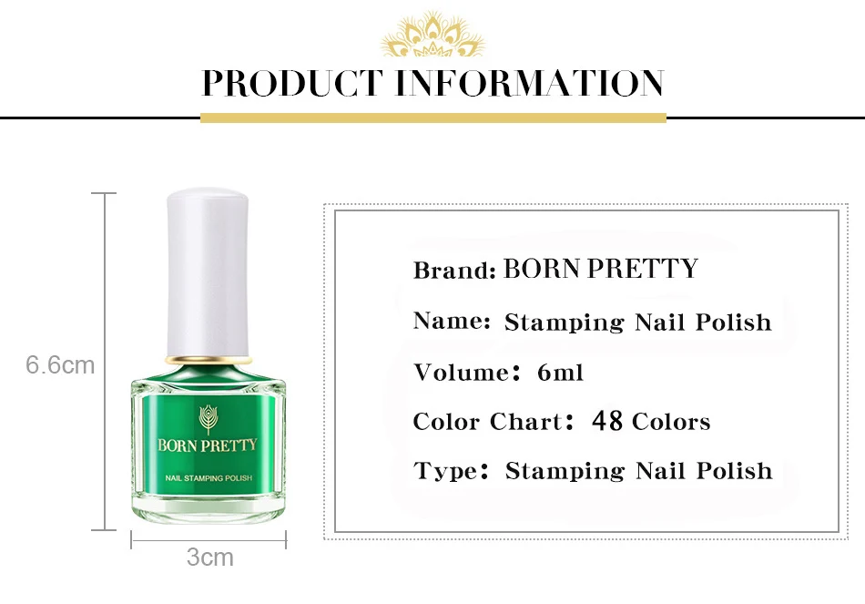 BORN PRETTY 6 мл 48 цветов стемпинг ногтей покрытие лак для ногтей лак с пилинг лак для ногтей латексный цветной штамп лак