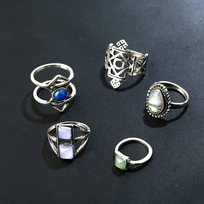 Винтаж кольцо комплект ювелирных изделий для женщин модные Anel Aneis Bague камень