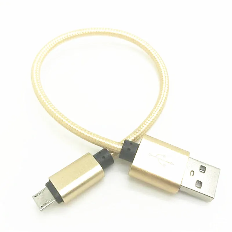 Ffelon 25 см короткий Micro USB кабель 2A Плетеный синхронный зарядный для xiaomi Powerbank