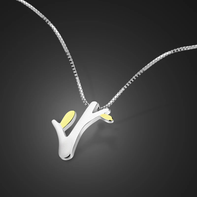 

Популярное модное ожерелье с подвеской в виде золотого дерева. Простое однотонное ожерелье из серебра 100% пробы, аксессуары. Женские Ювелирн...