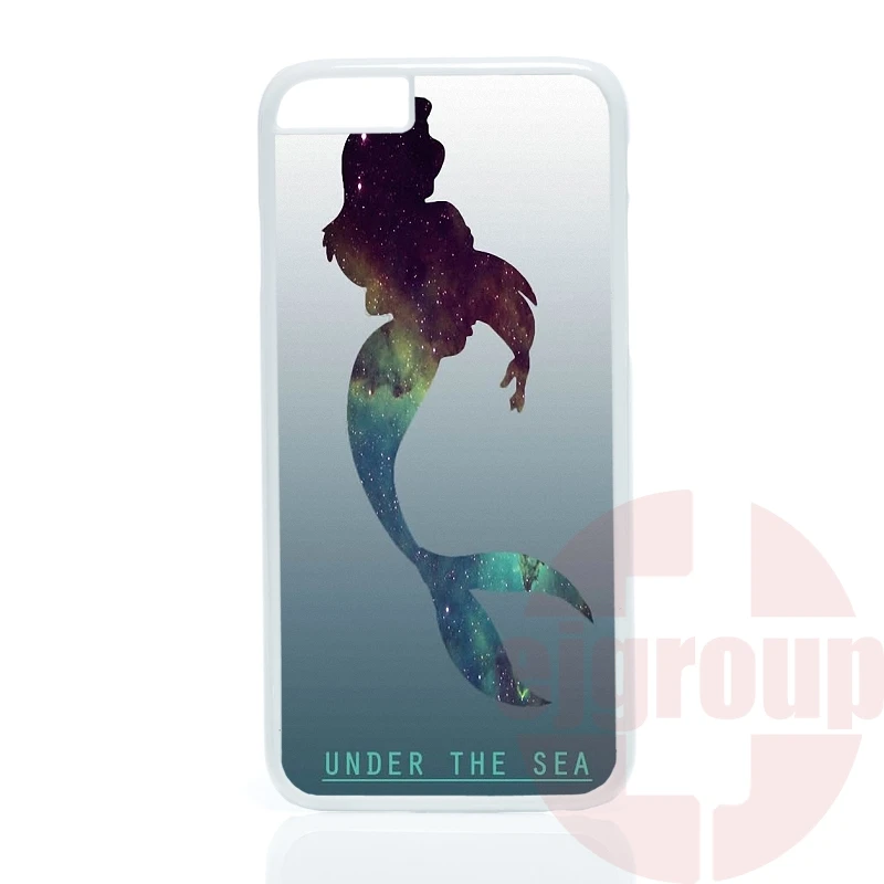 Жесткий PC Мобильного Телефона cute little mermaid Для Apple iPhone 4 4S 5 5C SE 6 S 7 Плюс 4.7 5.5 iPod Touch