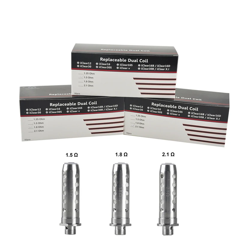 Оригинальный Innokin iClear 30S Clearomizer Замена двойная катушка головка длинные фитиль 1 5/1